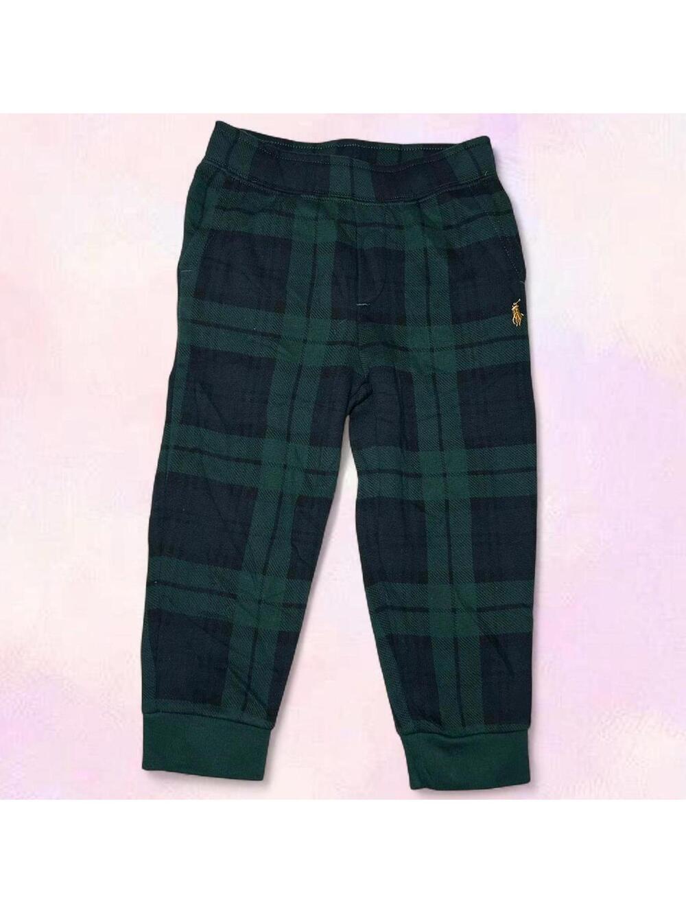 Ralph Lauren Green Black Plaid Sweatpants Baby 24 Months